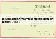 西双版纳职业技术学院毕业证（西双版纳职业技术学院毕业证图片）