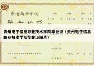 贵州电子信息职业技术学院毕业证（贵州电子信息职业技术学院毕业证图片）
