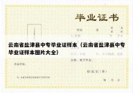 云南省盐津县中专毕业证样本（云南省盐津县中专毕业证样本图片大全）