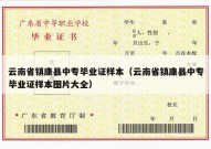 云南省镇康县中专毕业证样本（云南省镇康县中专毕业证样本图片大全）