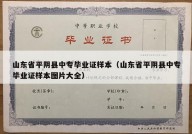 山东省平阴县中专毕业证样本（山东省平阴县中专毕业证样本图片大全）