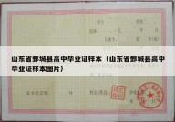山东省鄄城县高中毕业证样本（山东省鄄城县高中毕业证样本图片）