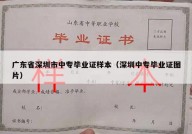 广东省深圳市中专毕业证样本（深圳中专毕业证图片）