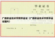 广西职业技术学院毕业证（广西职业技术学院毕业证图片）