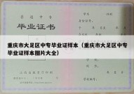重庆市大足区中专毕业证样本（重庆市大足区中专毕业证样本图片大全）