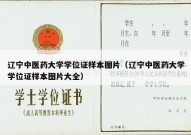 辽宁中医药大学学位证样本图片（辽宁中医药大学学位证样本图片大全）