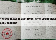 广东省紫金县高中毕业证样本（广东省紫金县高中毕业证样本图片）
