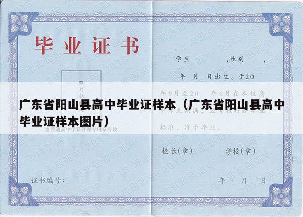 广东省阳山县高中毕业证样本（广东省阳山县高中毕业证样本图片）