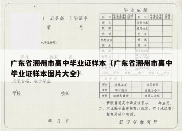 广东省潮州市高中毕业证样本（广东省潮州市高中毕业证样本图片大全）