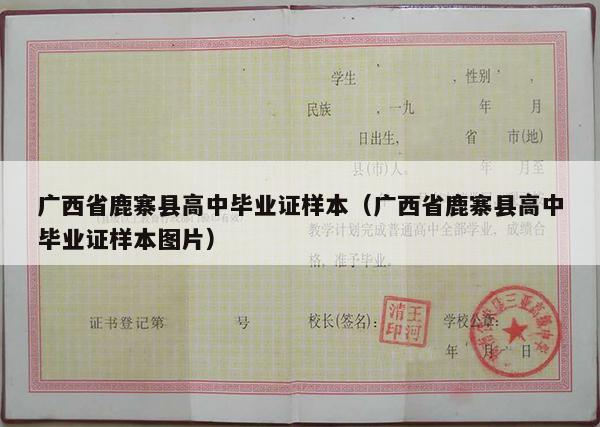 广西省鹿寨县高中毕业证样本（广西省鹿寨县高中毕业证样本图片）
