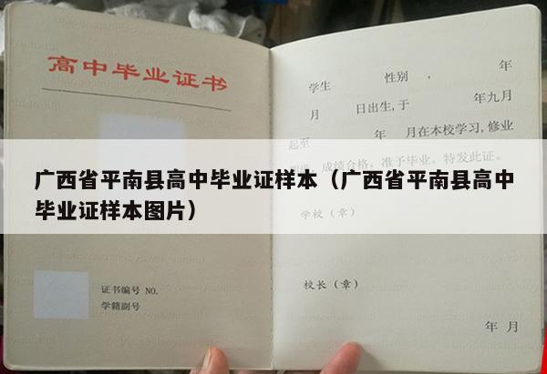 广西省平南县高中毕业证样本（广西省平南县高中毕业证样本图片）