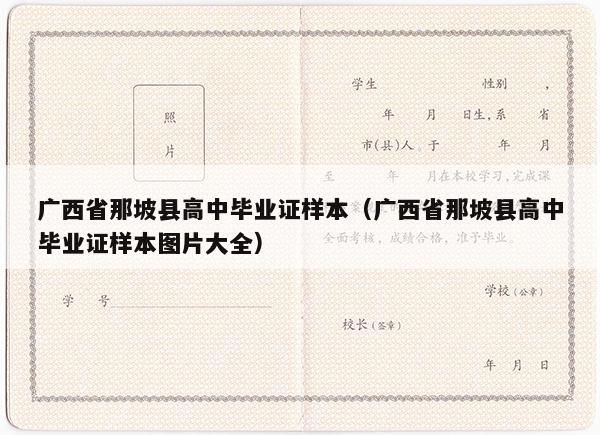广西省那坡县高中毕业证样本（广西省那坡县高中毕业证样本图片大全）