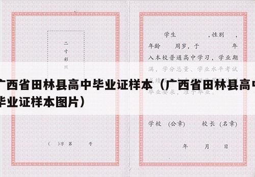 广西省田林县高中毕业证样本（广西省田林县高中毕业证样本图片）