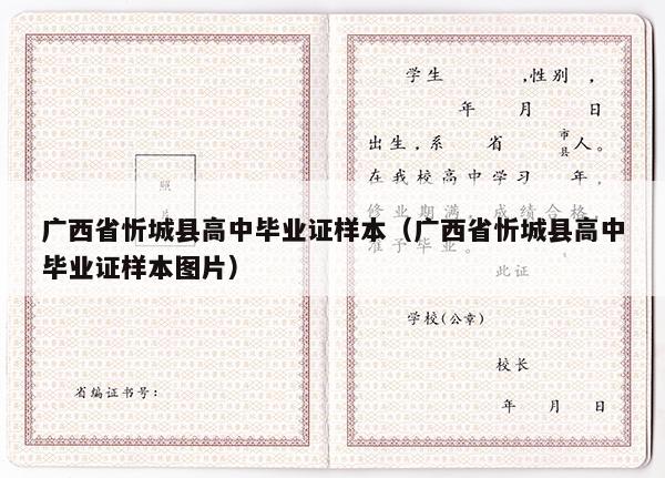 广西省忻城县高中毕业证样本（广西省忻城县高中毕业证样本图片）