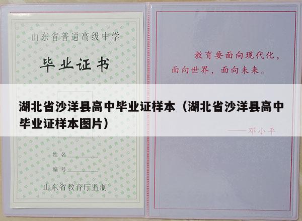 湖北省沙洋县高中毕业证样本（湖北省沙洋县高中毕业证样本图片）