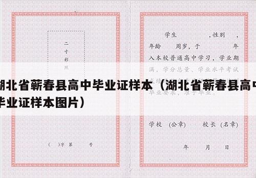 湖北省蕲春县高中毕业证样本（湖北省蕲春县高中毕业证样本图片）