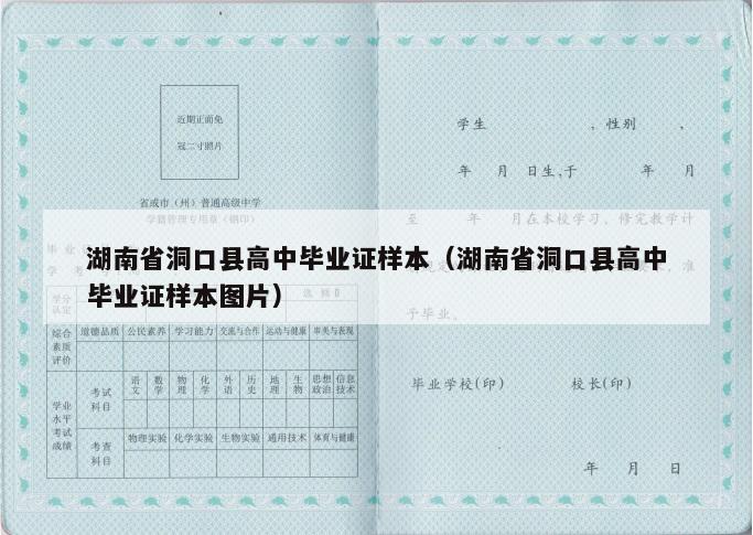 湖南省洞口县高中毕业证样本（湖南省洞口县高中毕业证样本图片）