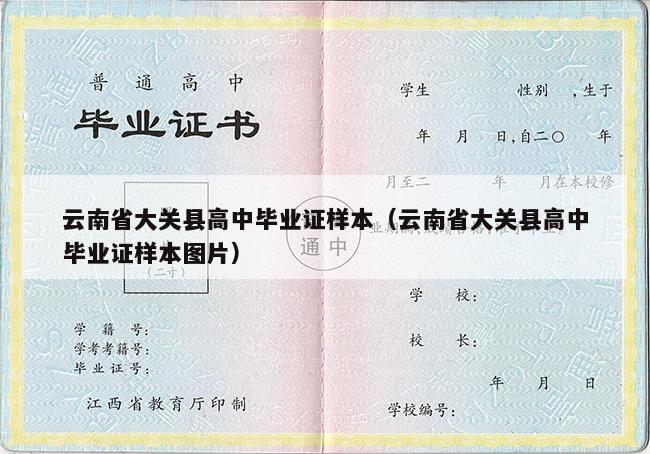 云南省大关县高中毕业证样本（云南省大关县高中毕业证样本图片）
