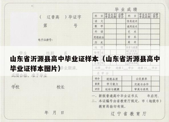 山东省沂源县高中毕业证样本（山东省沂源县高中毕业证样本图片）