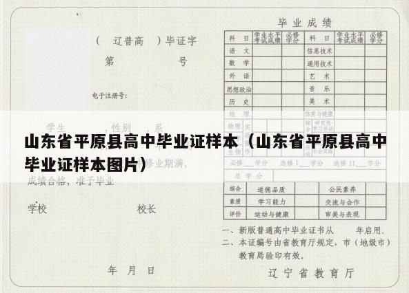 山东省平原县高中毕业证样本（山东省平原县高中毕业证样本图片）