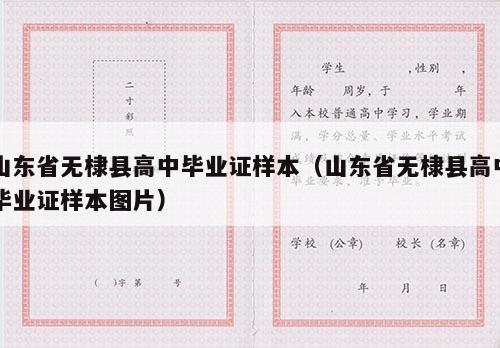 山东省无棣县高中毕业证样本（山东省无棣县高中毕业证样本图片）