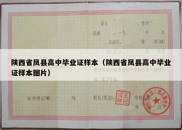 陕西省凤县高中毕业证样本（陕西省凤县高中毕业证样本图片）