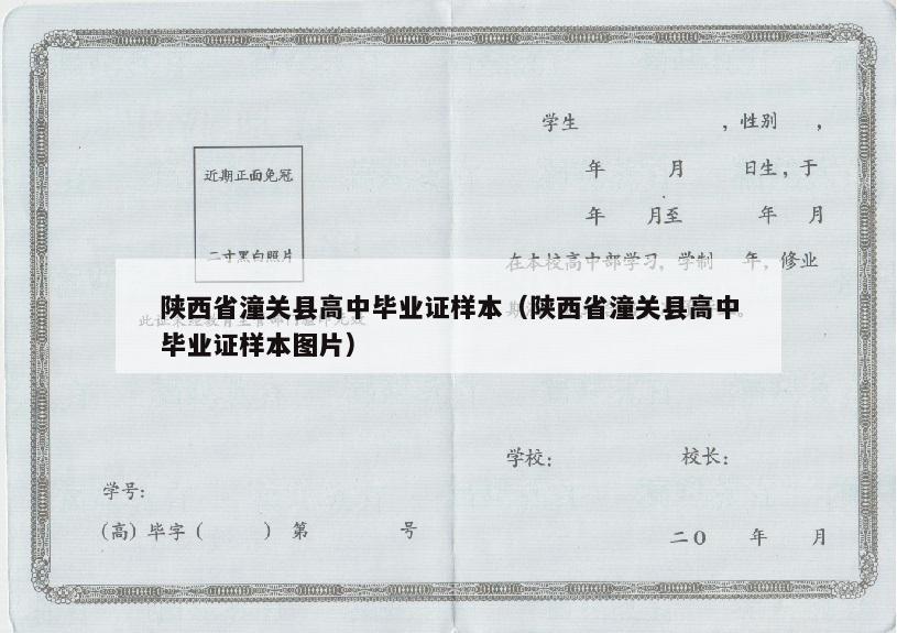 陕西省潼关县高中毕业证样本（陕西省潼关县高中毕业证样本图片）