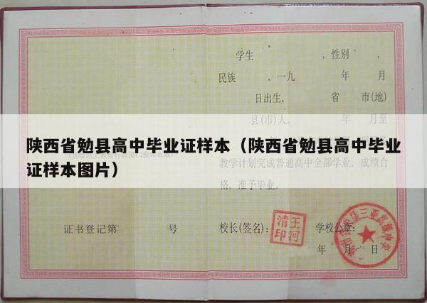 陕西省勉县高中毕业证样本（陕西省勉县高中毕业证样本图片）