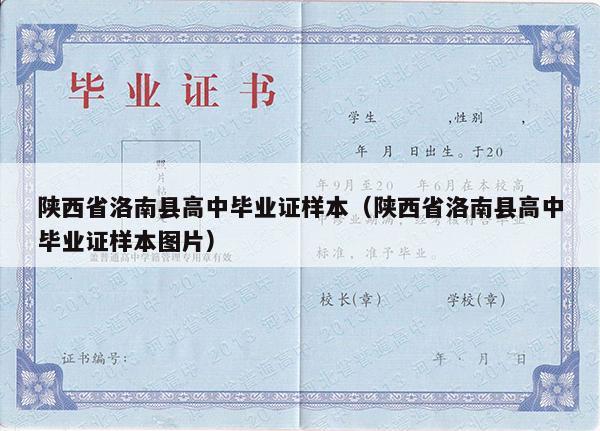 陕西省洛南县高中毕业证样本（陕西省洛南县高中毕业证样本图片）
