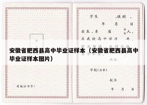 安徽省肥西县高中毕业证样本（安徽省肥西县高中毕业证样本图片）