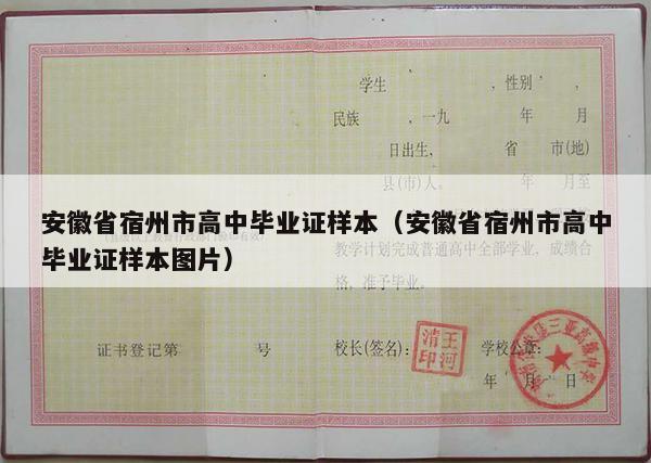 安徽省宿州市高中毕业证样本（安徽省宿州市高中毕业证样本图片）