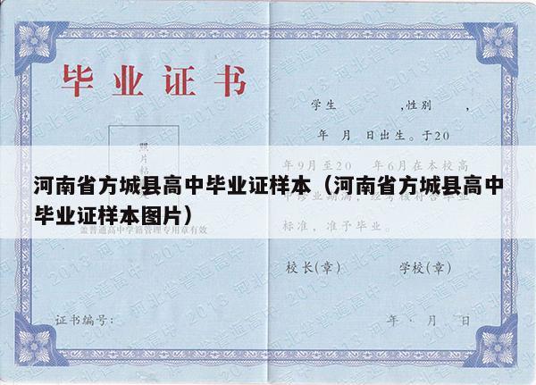河南省方城县高中毕业证样本（河南省方城县高中毕业证样本图片）