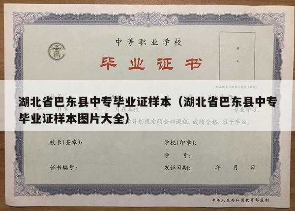 湖北省巴东县中专毕业证样本（湖北省巴东县中专毕业证样本图片大全）