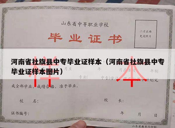 河南省社旗县中专毕业证样本（河南省社旗县中专毕业证样本图片）