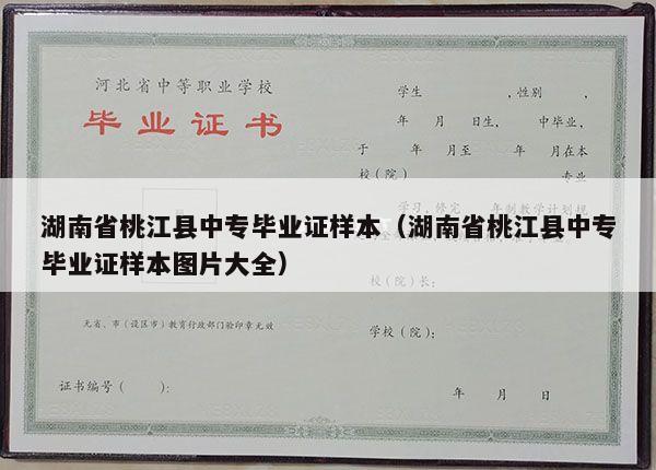 湖南省桃江县中专毕业证样本（湖南省桃江县中专毕业证样本图片大全）