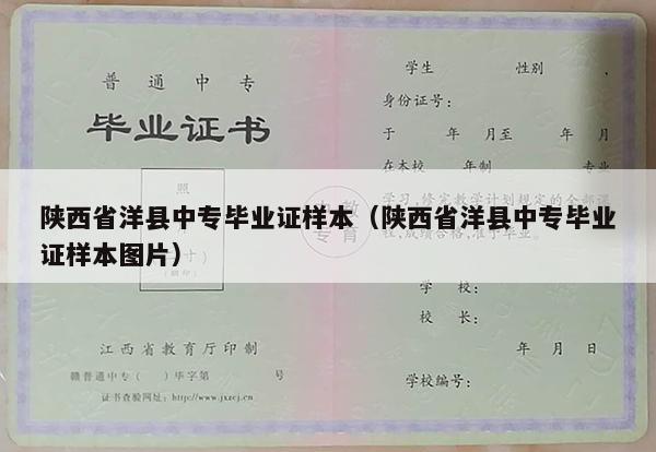 陕西省洋县中专毕业证样本（陕西省洋县中专毕业证样本图片）
