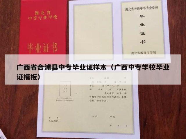 广西省合浦县中专毕业证样本（广西中专学校毕业证模板）