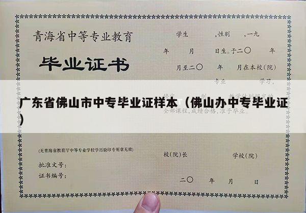 广东省佛山市中专毕业证样本（佛山办中专毕业证）