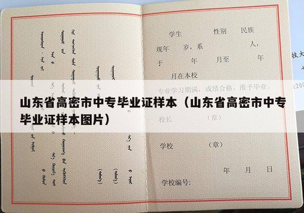 山东省高密市中专毕业证样本（山东省高密市中专毕业证样本图片）