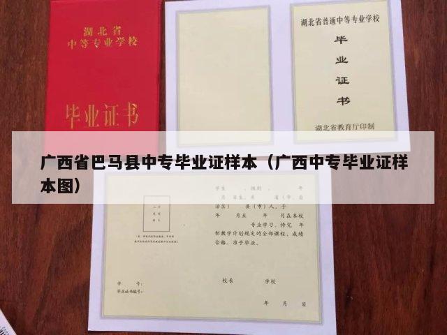 广西省巴马县中专毕业证样本（广西中专毕业证样本图）