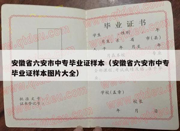 安徽省六安市中专毕业证样本（安徽省六安市中专毕业证样本图片大全）