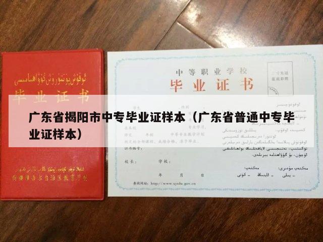 广东省揭阳市中专毕业证样本（广东省普通中专毕业证样本）