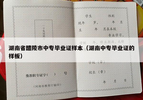 湖南省醴陵市中专毕业证样本（湖南中专毕业证的样板）