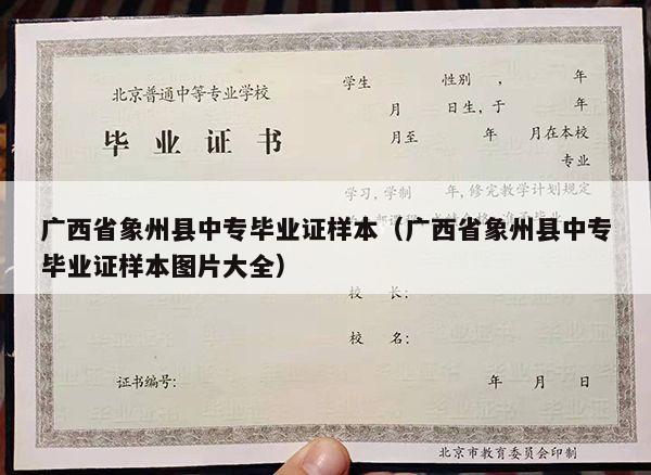 广西省象州县中专毕业证样本（广西省象州县中专毕业证样本图片大全）