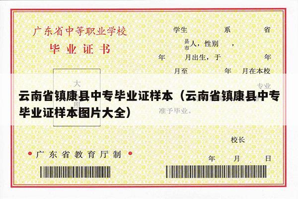 云南省镇康县中专毕业证样本（云南省镇康县中专毕业证样本图片大全）