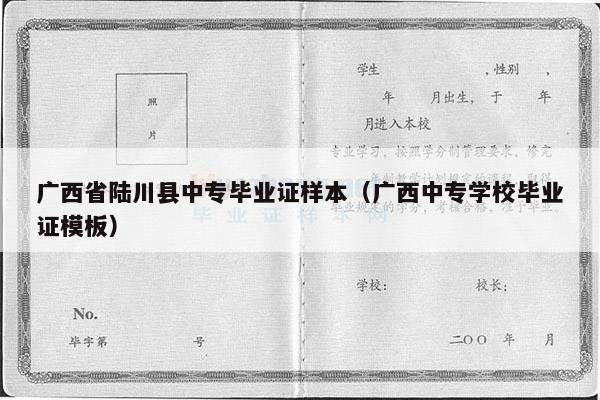广西省陆川县中专毕业证样本（广西中专学校毕业证模板）