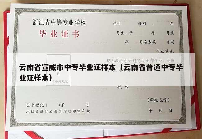 云南省宣威市中专毕业证样本（云南省普通中专毕业证样本）
