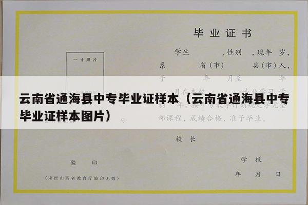 云南省通海县中专毕业证样本（云南省通海县中专毕业证样本图片）