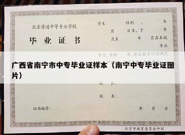 广西省南宁市中专毕业证样本（南宁中专毕业证图片）
