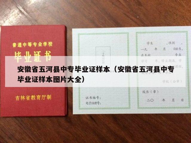 安徽省五河县中专毕业证样本（安徽省五河县中专毕业证样本图片大全）